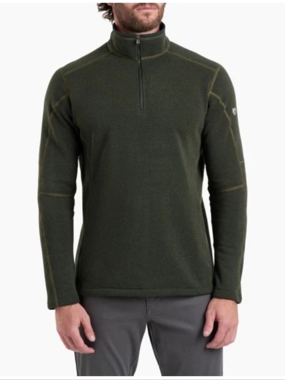 KUHL Revel Sweater 1/4 Zip Pullover Mens M Dark Green Hike Gorpcore Outdoors
